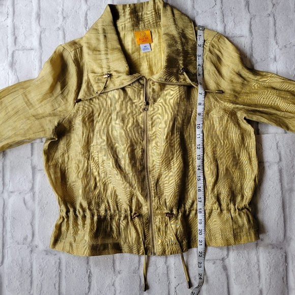 Ruby Rd. Petite gold lightweight linen jacket size 12p - Picture 6 of 13